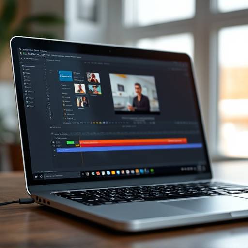 Adobe Premiere Pro Benutzeroberfläche auf einem Laptop